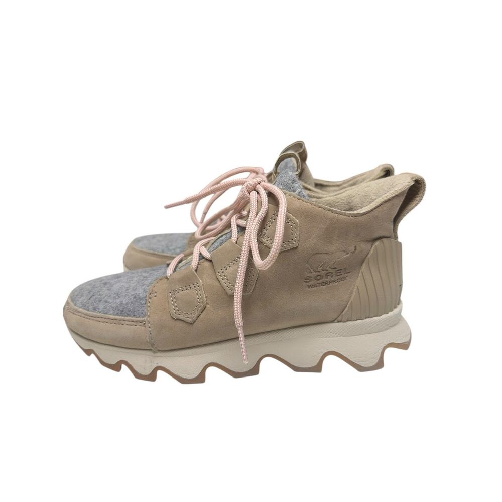 Sorel Waterproof Sneaker Boots Womens 6 Beige Wool Outdoor Gorpcore - Picture 2 of 11